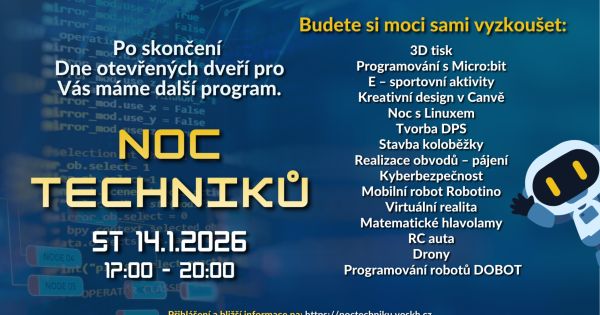 Den otevřených dveří a Noc techniků 14.1.2026